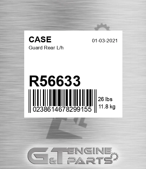 R56633 CASE Guard Rear L/h