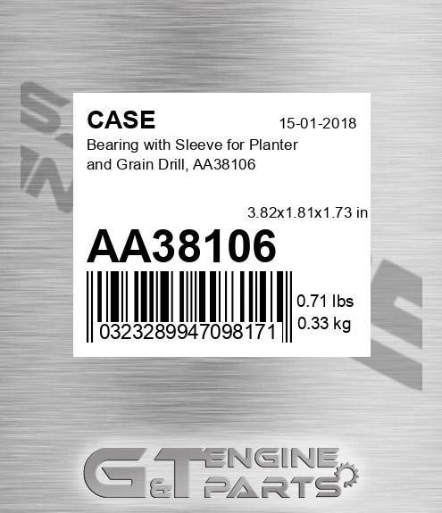 AA38106 CASE Bearing With Sleeve For Planter And Grain Drill,