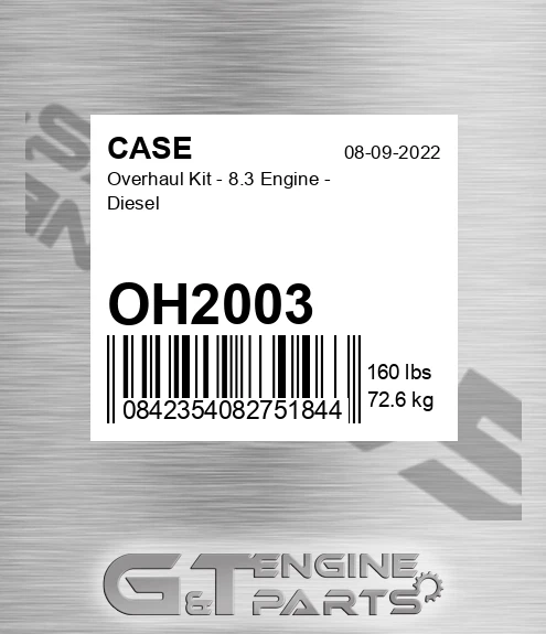 OH2003 CASE Overhaul Kit - 8.3 Engine - Diesel