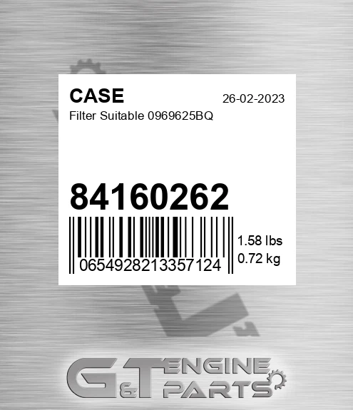 84160262 CASE Filter Suitable 0969625bq
