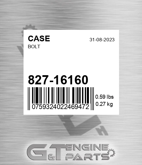 827-16160 Bolt