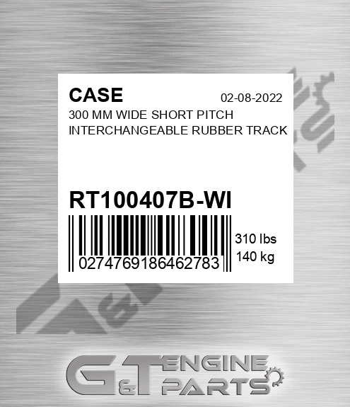 RT100407B-WI 300 Mm Wide Short Pitch Interchangeable Rubber Track
