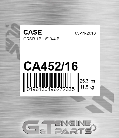 CA452/16 Grsr 1b 16" 3/4 Bh for CASE