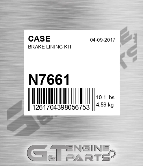 N7661 CASE Brake Lining Kit
