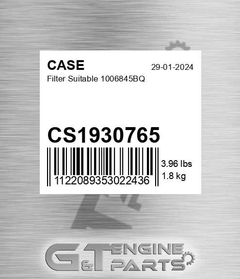 CS1930765 Filter Suitable 1006845bq