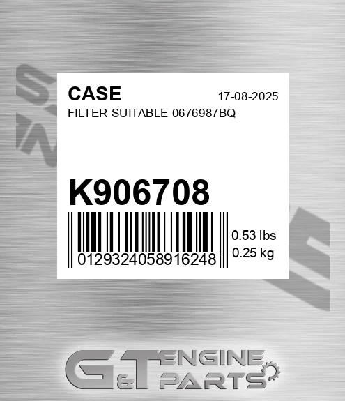 K906708 Filter Suitable 0676987bq