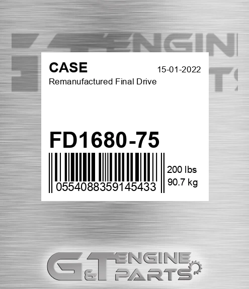 FD1680-75 Remanufactured Final Drive