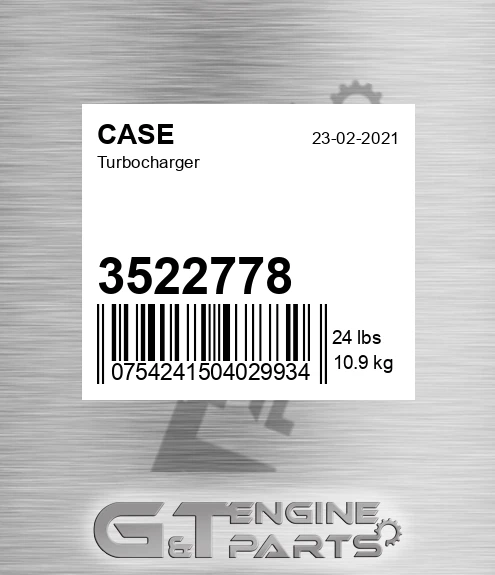 3522778 CASE Turbocharger