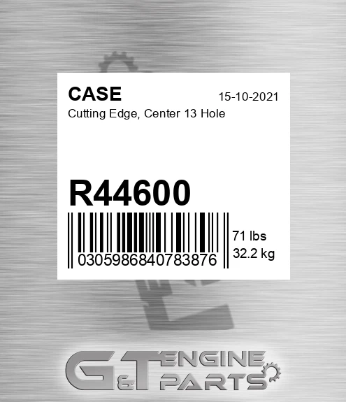 R44600 Cutting Edge, Center 13 Hole