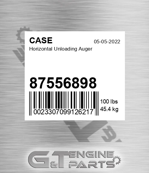 87556898 Horizontal Unloading Auger