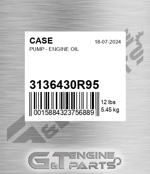 3136430R95 Pump - Engine Oil for CASE