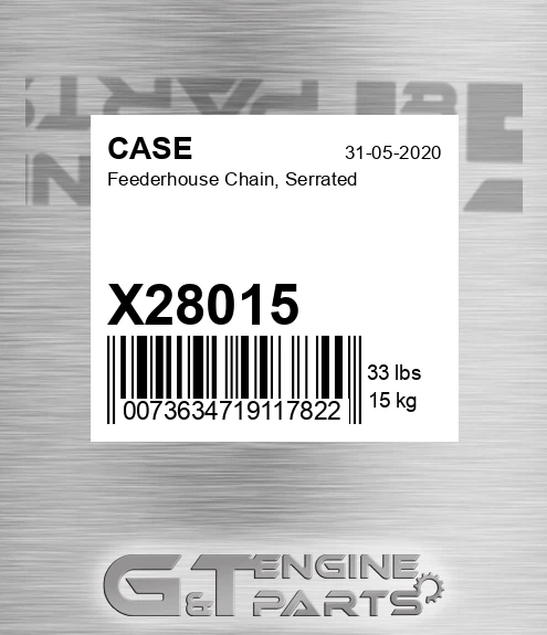 X28015 Feederhouse Chain, Serrated