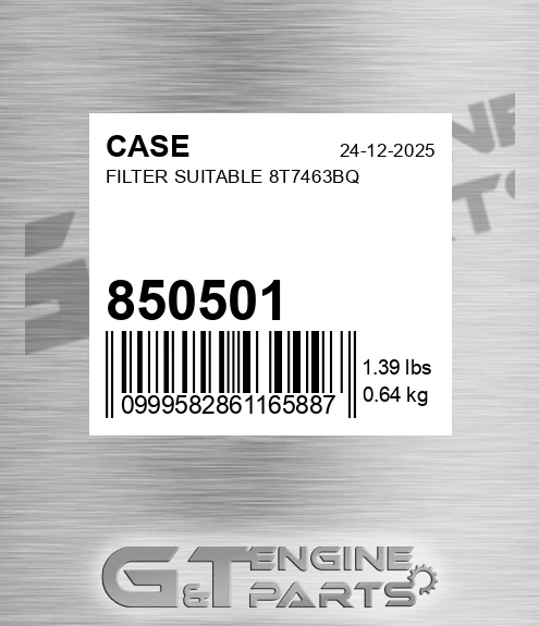 850501 CASE Filter Suitable 8t7463bq