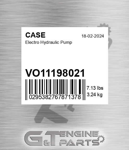 VO11198021 CASE Electro Hydraulic Pump