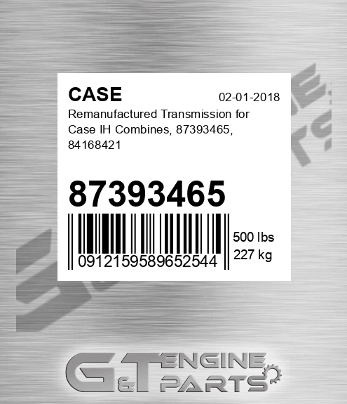 87393465 Remanufactured Transmission For Ih Combines, , 84168421