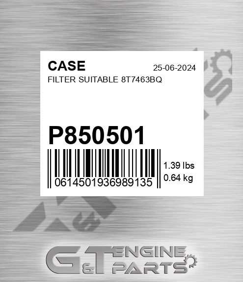 P850501 Filter Suitable 8t7463bq
