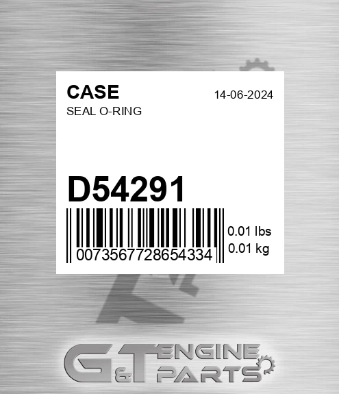 D54291 CASE Seal O-ring