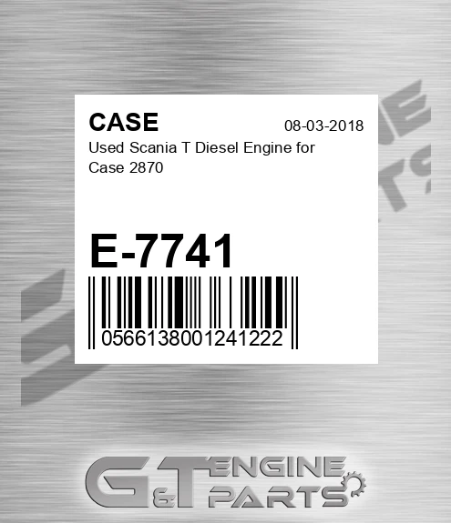 E-7741 CASE Used Scania T Diesel Engine For Case 2870