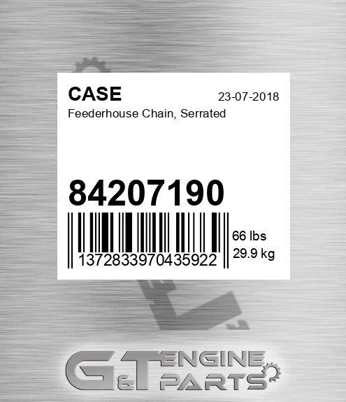 84207190 Feederhouse Chain, Serrated