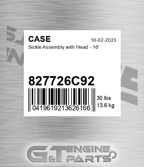 827726C92 CASE Sickle Assembly With Head - 16'