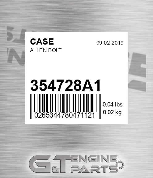 354728A1 Allen Bolt