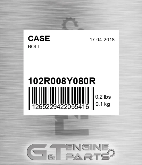 102R008Y080R Bolt