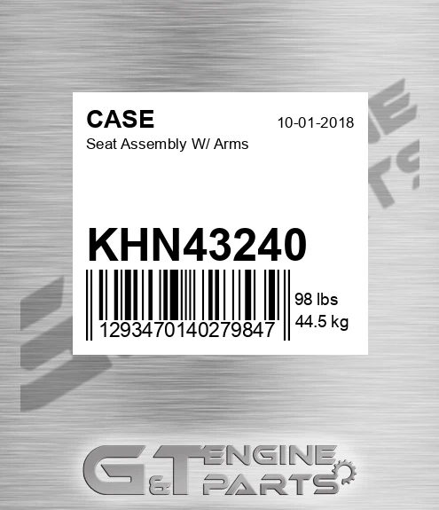 KHN43240 Seat Assembly W/ Arms