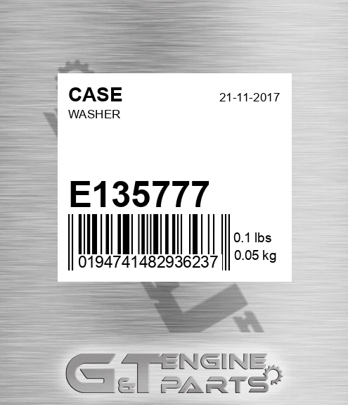 E135777 CASE Washer