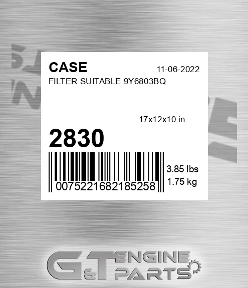 2830 CASE Filter Suitable 9y6803bq