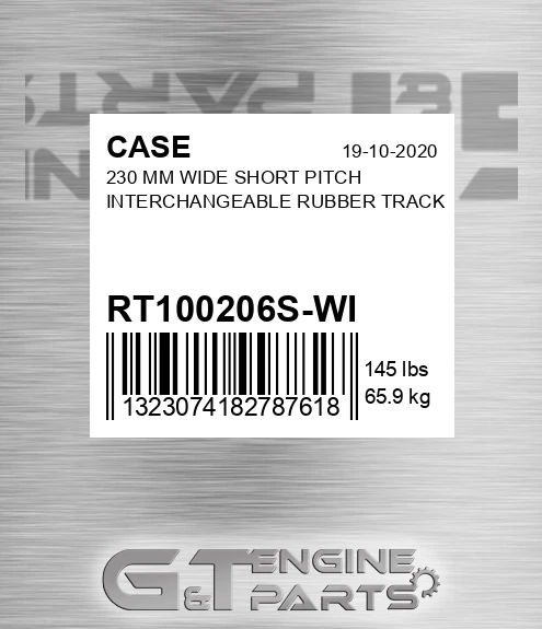 RT100206S-WI 230 Mm Wide Short Pitch Interchangeable Rubber Track
