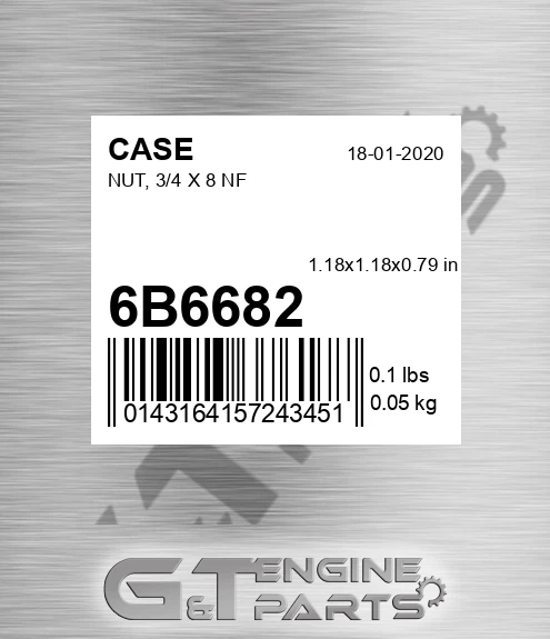 6B6682 Nut, 3/4 X 8 Nf