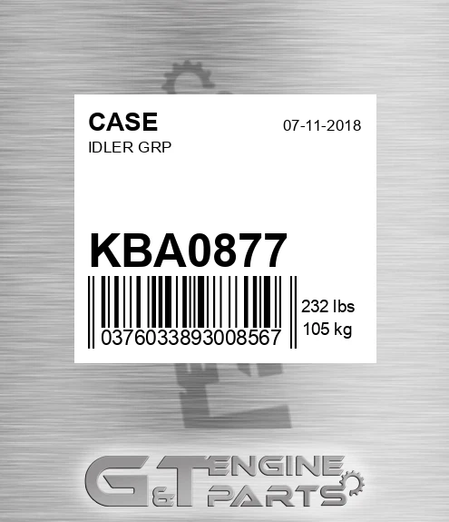KBA0877 Idler Grp