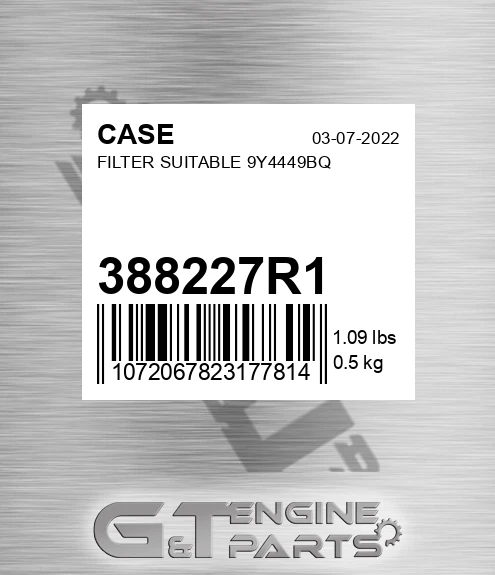 388227R1 CASE Filter Suitable 9y4449bq