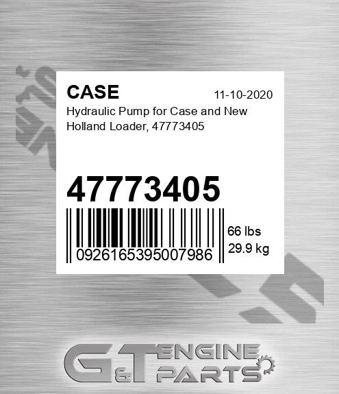 47773405 CASE Hydraulic Pump For Case And New Holland Loader,