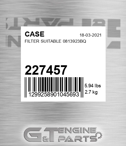 227457 CASE Filter Suitable 0813923bq