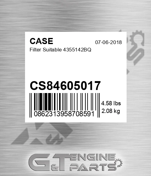 CS84605017 CASE Filter Suitable 4355142bq