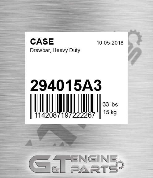294015A3 CASE Drawbar, Heavy Duty
