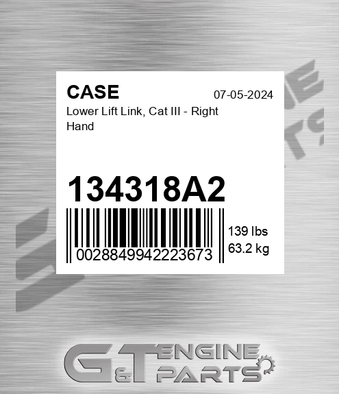 134318A2 Lower Lift Link, Cat Iii - Right Hand