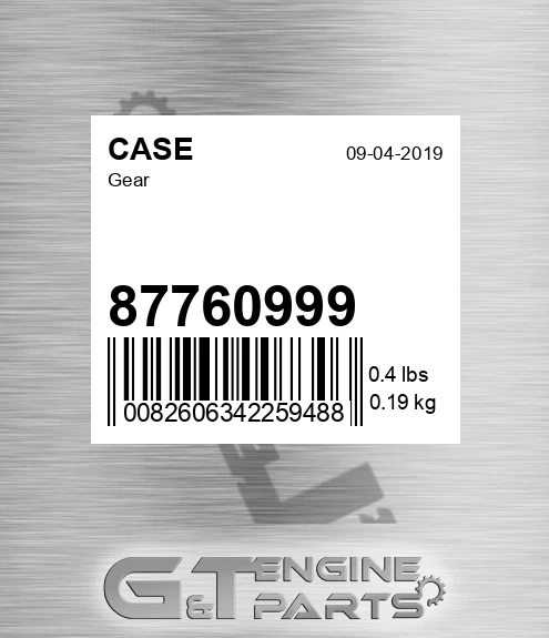 87760999 Gear