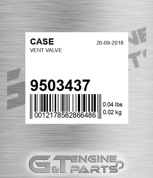 9503437 CASE Vent Valve