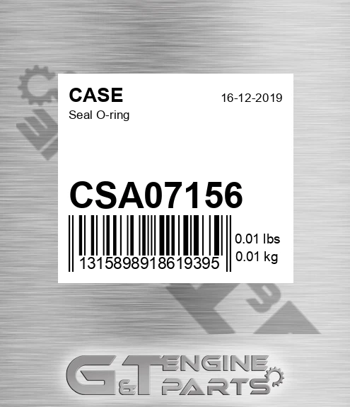 CSA07156 CASE Seal O-ring