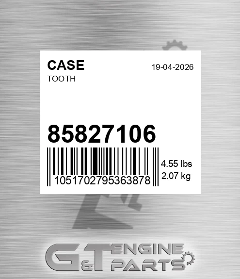 85827106 Tooth for CASE
