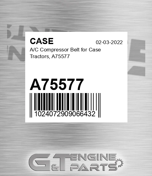 A75577 CASE A/c Compressor Belt For Case Tractors,