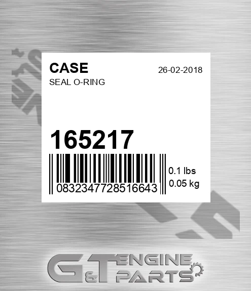165217 CASE Seal O-ring