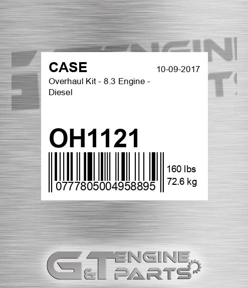 OH1121 CASE Overhaul Kit - 8.3 Engine - Diesel