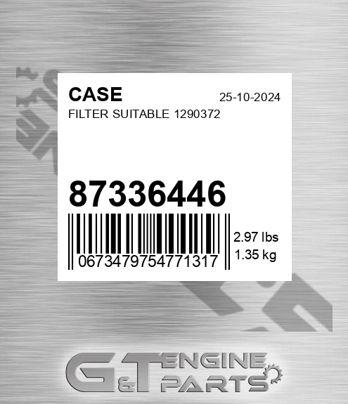 87336446 CASE Filter Suitable 1290372