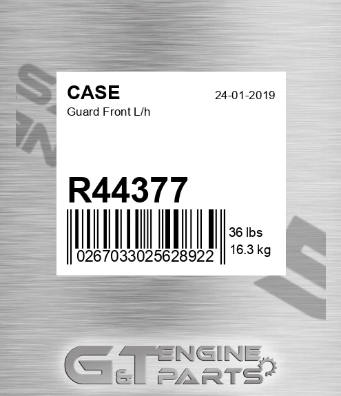 R44377 CASE Guard Front L/h