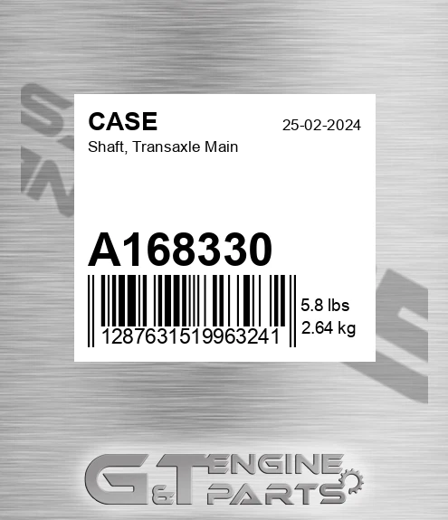 A168330 CASE Shaft, Transaxle Main