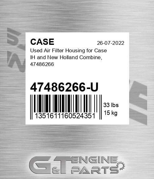 47486266-U CASE Used Air Filter Housing For Case Ih And New Holland Combine, 47486266