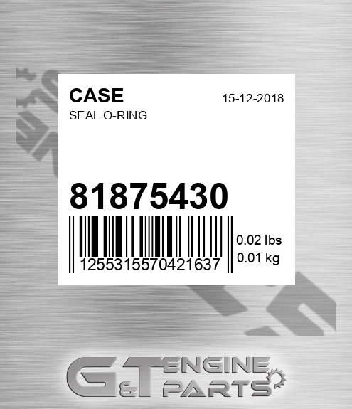 81875430 Seal O-ring